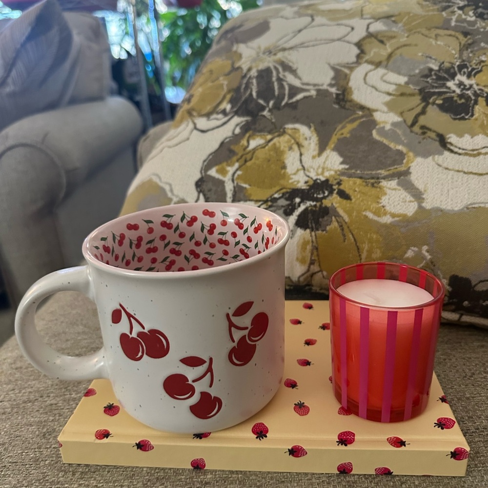 Seeds & Sunshine‎ is Cherry Print Ceramic Mug New - Picture 7 of 9